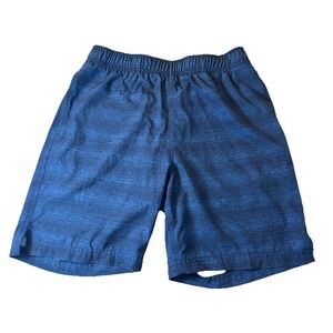 SPEEDO Size S Mens Blue Stretch Waist Drawstring Zip Pocket Swimming Shorts 174